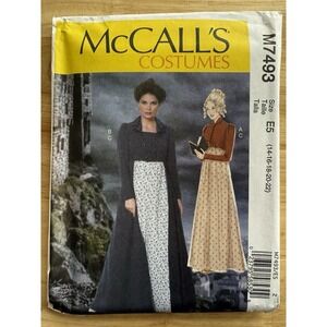 McCall's M7493 Adult Costume Historical Dress Sewing Pattern Size 14-22 Uncut FF